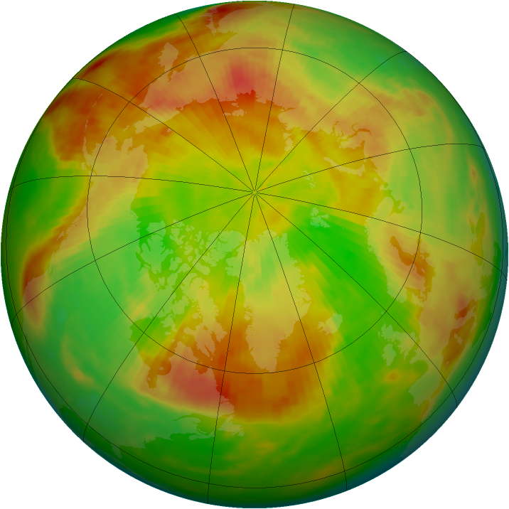 Arctic ozone map for 17 May 1991